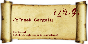 Érsek Gergely névjegykártya